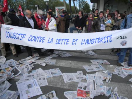 1er mai 2012 à Rouen - collectif contre la dette et l'austérité
