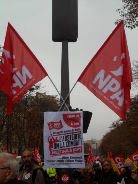 Meeting NPA contre l'austérité - 9/10/12 à Paris
